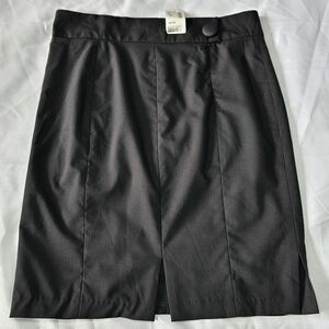 Saks Fifth Avenue Black Wool Blend Skirt Size 12 Made in Canada NWT